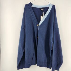 The Commons Men's Navy 3XL Luxe Contrast Cardigan NWT